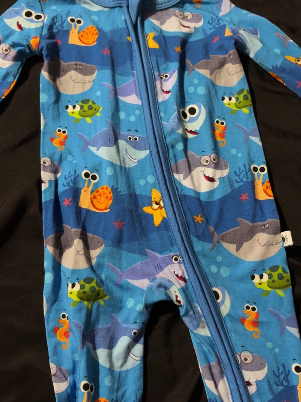 BAMBOO Blue Ocean Animal Print Kids One-Piece Footie